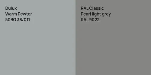 50BG 38/011 Warm Pewter vs RAL 9022  Pearl light grey