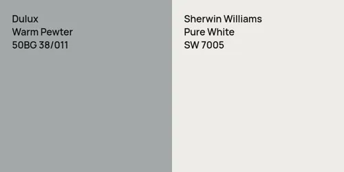 50BG 38/011 Warm Pewter vs SW 7005 Pure White