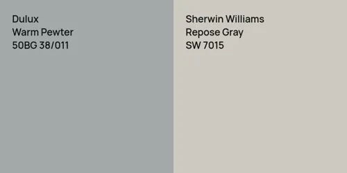 50BG 38/011 Warm Pewter vs SW 7015 Repose Gray