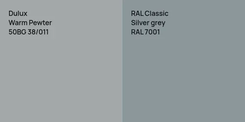 50BG 38/011 Warm Pewter vs RAL 7001  Silver grey