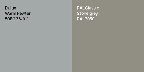 50BG 38/011 Warm Pewter vs RAL 7030  Stone grey