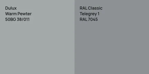 50BG 38/011 Warm Pewter vs RAL 7045  Telegrey 1