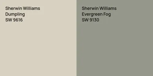 SW 9616 Dumpling vs SW 9130 Evergreen Fog