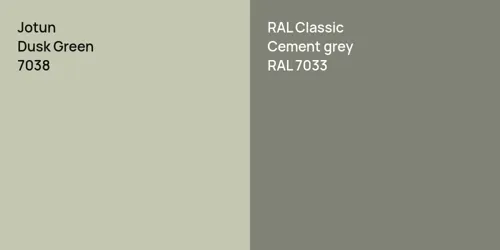 7038 Dusk Green vs RAL 7033  Cement grey