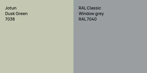 7038 Dusk Green vs RAL 7040  Window grey