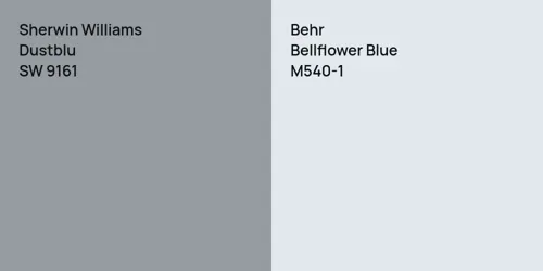 SW 9161 Dustblu vs M540-1 Bellflower Blue