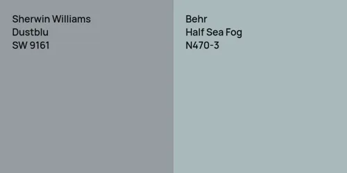 SW 9161 Dustblu vs N470-3 Half Sea Fog