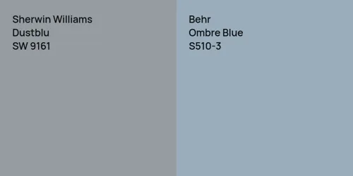 SW 9161 Dustblu vs S510-3 Ombre Blue