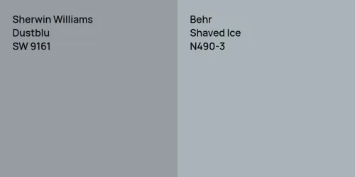 SW 9161 Dustblu vs N490-3 Shaved Ice