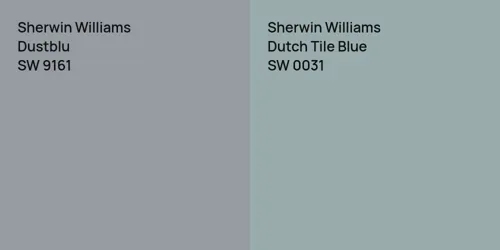 SW 9161 Dustblu vs SW 0031 Dutch Tile Blue