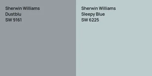 SW 9161 Dustblu vs SW 6225 Sleepy Blue