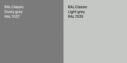 RAL 7037  Dusty grey vs RAL 7035  Light grey