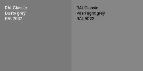 RAL 7037  Dusty grey vs RAL 9022  Pearl light grey