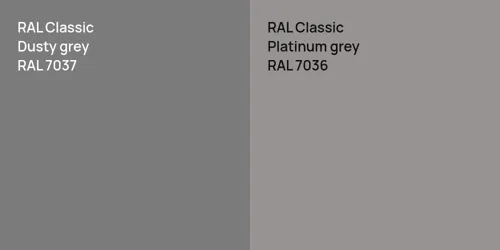 RAL 7037  Dusty grey vs RAL 7036  Platinum grey