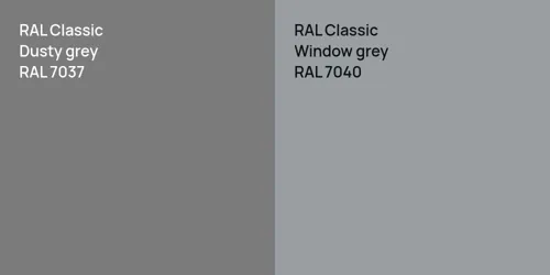 RAL 7037  Dusty grey vs RAL 7040  Window grey