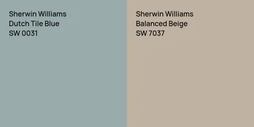 SW 0031 Dutch Tile Blue vs SW 7037 Balanced Beige