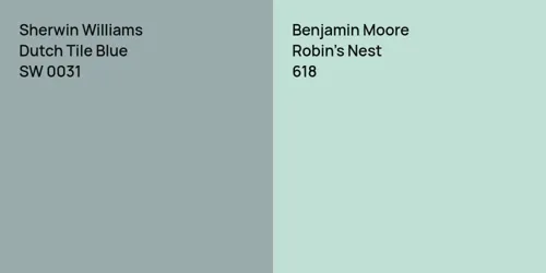 SW 0031 Dutch Tile Blue vs 618 Robin's Nest