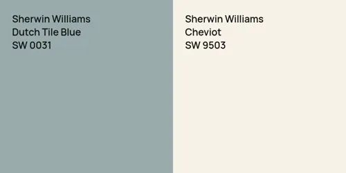 SW 0031 Dutch Tile Blue vs SW 9503 Cheviot