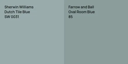 SW 0031 Dutch Tile Blue vs 85 Oval Room Blue