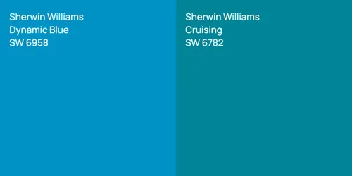 SW 6958 Dynamic Blue vs SW 6782 Cruising