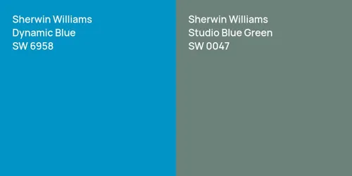 SW 6958 Dynamic Blue vs SW 0047 Studio Blue Green