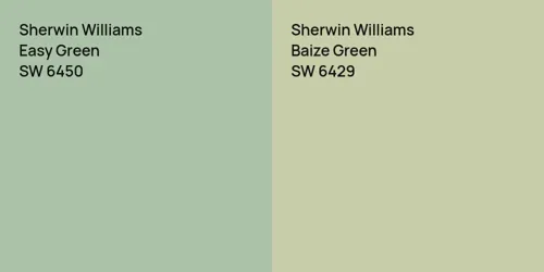 SW 6450 Easy Green vs SW 6429 Baize Green