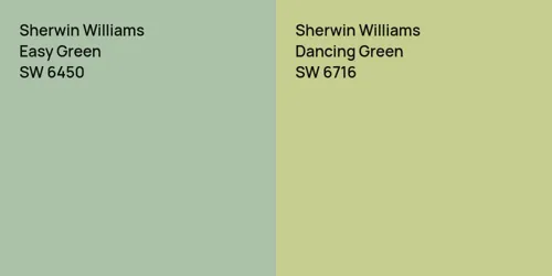 SW 6450 Easy Green vs SW 6716 Dancing Green