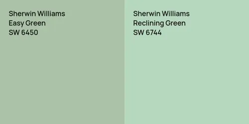 SW 6450 Easy Green vs SW 6744 Reclining Green