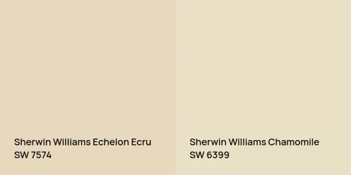 SW 7574 Echelon Ecru vs SW 6399 Chamomile