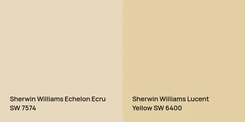 SW 7574 Echelon Ecru vs SW 6400 Lucent Yellow