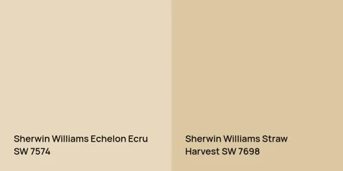 SW 7574 Echelon Ecru vs SW 7698 Straw Harvest