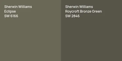 SW 6166 Eclipse vs SW 2846 Roycroft Bronze Green