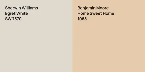 SW 7570 Egret White vs 1088 Home Sweet Home