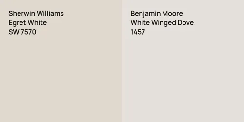 SW 7570 Egret White vs 1457 White Winged Dove