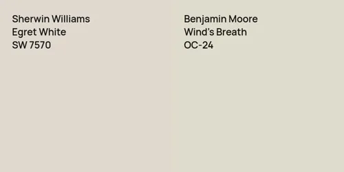 SW 7570 Egret White vs OC-24 Wind's Breath