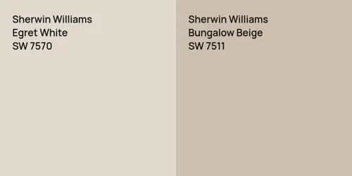 SW 7570 Egret White vs SW 7511 Bungalow Beige