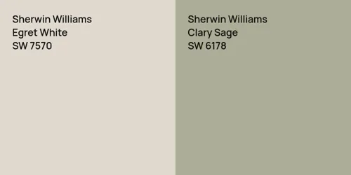 SW 7570 Egret White vs SW 6178 Clary Sage