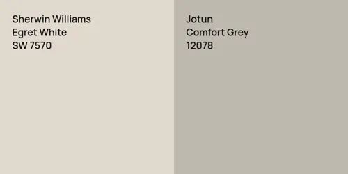 SW 7570 Egret White vs 12078 Comfort Grey