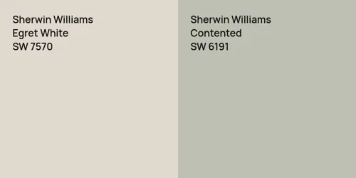 SW 7570 Egret White vs SW 6191 Contented