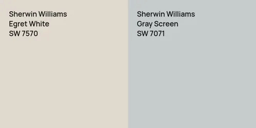 SW 7570 Egret White vs SW 7071 Gray Screen