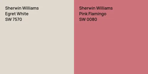 SW 7570 Egret White vs SW 0080 Pink Flamingo