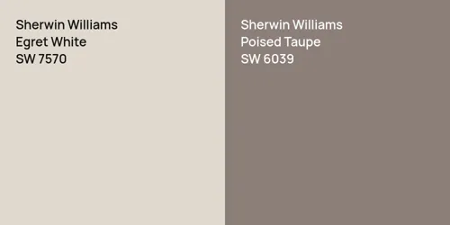 SW 7570 Egret White vs SW 6039 Poised Taupe