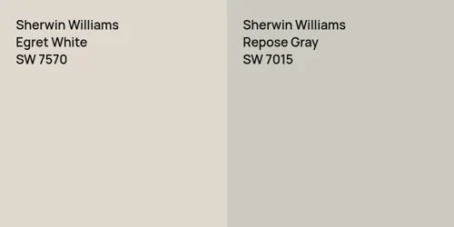 SW 7570 Egret White vs SW 7015 Repose Gray