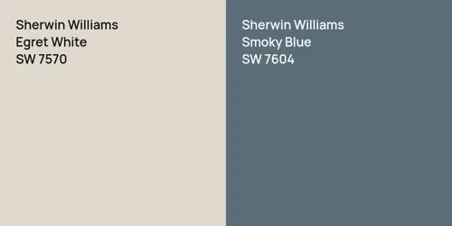 SW 7570 Egret White vs SW 7604 Smoky Blue