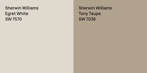 SW 7570 Egret White vs SW 7038 Tony Taupe