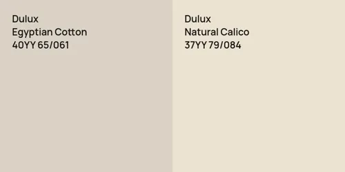 40YY 65/061 Egyptian Cotton vs 37YY 79/084 Natural Calico