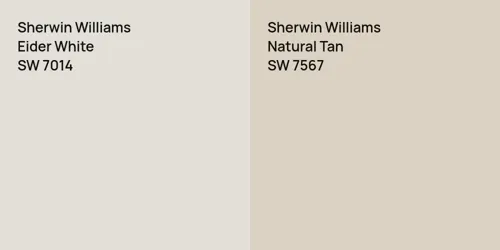 SW 7014 Eider White vs SW 7567 Natural Tan