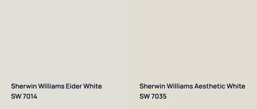 SW 7014 Eider White vs SW 7035 Aesthetic White