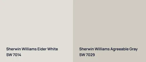 SW 7014 Eider White vs SW 7029 Agreeable Gray