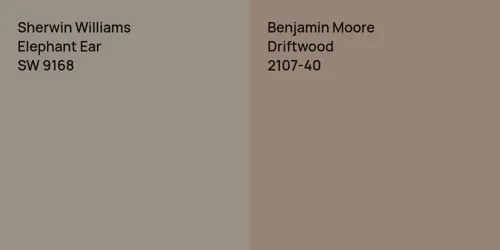 SW 9168 Elephant Ear vs 2107-40 Driftwood